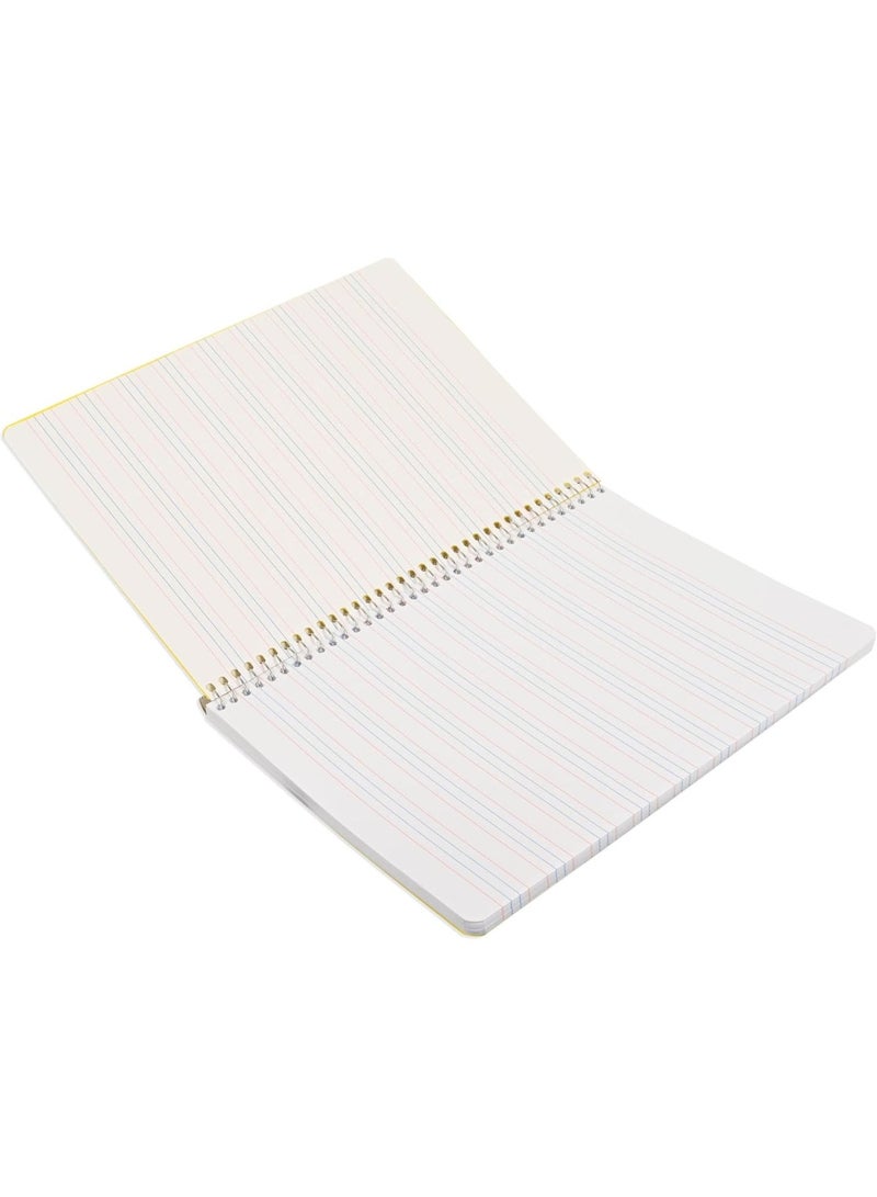 FIS® Notebook Spiral Binding, PP Materials, Size A5(148x210mm), 4 Single Line Ruling, 80 Sheets, 160 Pages, 2 Round Edges, Packet of 10 Pieces, Neon Lemon Yellow Color-FSNBA5PP4LLE - Image 4